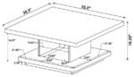 RESTON SQUARE ENGINEERED WOOD COFFEE TABLE WITH CASTERS CAPPUCCINO - Image 6