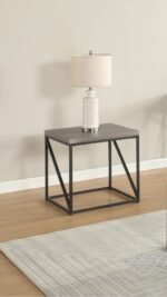 BIRDIE SQUARE ENGINEERED WOOD END TABLE SONOMA GREY - Image 2