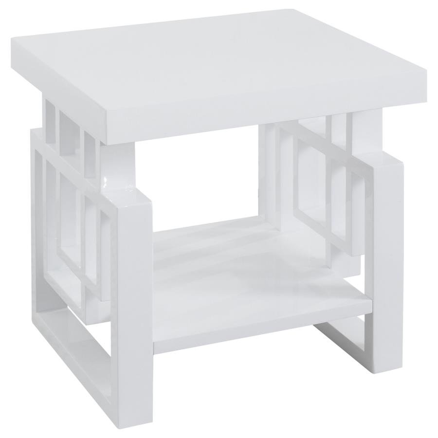 705707_02x900.jpg SCHMITT RECTANGULAR SIDE END TABLE WHITE HIGH GLOSS - Image 1