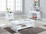 SCHMITT RECTANGULAR SIDE END TABLE WHITE HIGH GLOSS - Image 4