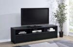 RUTLAND 78-INCH 3-DRAWER TV STAND MEDIA CONSOLE BLACK - Image 2