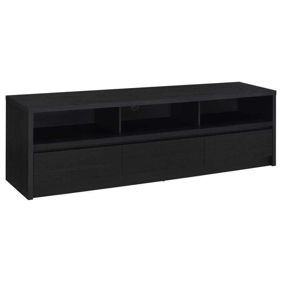 705803_02x900.jpg RUTLAND 78-INCH 3-DRAWER TV STAND MEDIA CONSOLE BLACK - Image 1