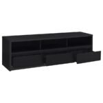 RUTLAND 78-INCH 3-DRAWER TV STAND MEDIA CONSOLE BLACK - Image 3