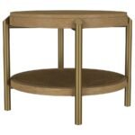 ARINI ROUND END SIDE TABLE WITH STORAGE SHELF SAND WASH - Image 4