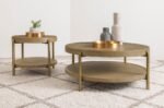 ARINI 2-PIECE ROUND COFFEE AND END TABLE SET SAND WASH