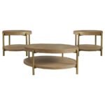 ARINI 3-PIECE ROUND COFFEE AND END TABLE SET SAND WASH - Image 2