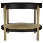 ARINI ROUND END SIDE TABLE WITH STORAGE SHELF BLACK - Image 3