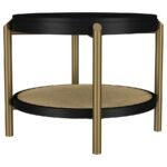 ARINI ROUND END SIDE TABLE WITH STORAGE SHELF BLACK - Image 4