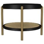 ARINI ROUND END SIDE TABLE WITH STORAGE SHELF BLACK - Image 5