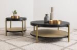 ARINI ROUND END SIDE TABLE WITH STORAGE SHELF BLACK - Image 11