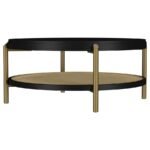 ARINI 2-PIECE ROUND COFFEE AND END TABLE SET BLACK - Image 8