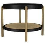ARINI 3-PIECE ROUND COFFEE AND END TABLE SET BLACK - Image 5