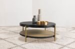 ARINI ROUND COFFEE TABLE WITH STORAGE SHELF BLACK - Image 2