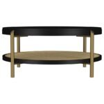 ARINI ROUND COFFEE TABLE WITH STORAGE SHELF BLACK - Image 3