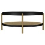 ARINI ROUND COFFEE TABLE WITH STORAGE SHELF BLACK - Image 5