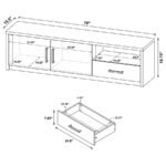 MURRAY 70-INCH 2-DOOR TV STAND MEDIA CONSOLE BLACK - Image 10