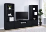 WINFIELD 3-PIECE ENTERTAINMENT CENTER 60-INCH TV STAND BLACK - Image 2