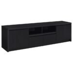 WINFIELD 78-INCH 2-DOOR TV STAND MEDIA CONSOLE BLACK