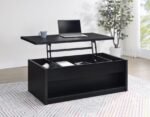 KNAPP LIFT TOP COCKTAIL COFFEE TABLE WITH DUAL DRAWERS BLACK - Image 2