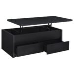 KNAPP LIFT TOP COCKTAIL COFFEE TABLE WITH DUAL DRAWERS BLACK