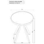 BRIGGS ROUND MARBLE PRINTED GLASS TOP END SIDE TABLE WHITE - Image 5