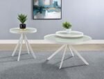 BRIGGS 2-PIECE ROUND COFFEE AND END TABLE SET WHITE - Image 2