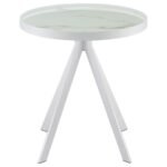BRIGGS 2-PIECE ROUND COFFEE AND END TABLE SET WHITE - Image 4
