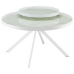 BRIGGS 2-PIECE ROUND COFFEE AND END TABLE SET WHITE - Image 6