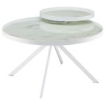 BRIGGS 3-PIECE ROUND COFFEE AND END TABLE SET WHITE - Image 7