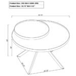 BRIGGS ROUND MARBLE PRINTED GLASS TOP COFFEE TABLE WHITE - Image 12