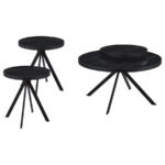 BRIGGS 3-PIECE ROUND COFFEE AND END TABLE SET BLACK - Image 2