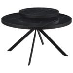 BRIGGS 3-PIECE ROUND COFFEE AND END TABLE SET BLACK - Image 7