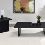 MAX 2-PIECE RECTANGULAR COFFEE AND END TABLE SET BLACK