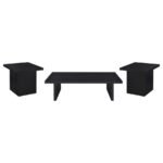 MAX 3-PIECE RECTANGULAR COFFEE AND END TABLE SET BLACK - Image 2