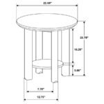 OTTOWA ROUND WOOD SIDE END TABLE WITH SHELF LIGHT OAK - Image 8