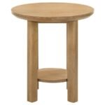 OTTOWA 3-PIECE ROUND WOOD COFFEE TABLE SET LIGHT OAK - Image 4