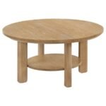 OTTOWA 36-INCH ROUND WOOD COCKTAIL COFFEE TABLE LIGHT OAK - Image 4