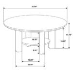 OTTOWA 36-INCH ROUND WOOD COCKTAIL COFFEE TABLE LIGHT OAK - Image 9