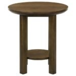 OTTOWA 2-PIECE ROUND WOOD COFFEE TABLE SET BROWN - Image 4