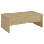 CANOGA 2-PIECE LIFT TOP COCKTAIL COFFEE TABLE SET LIGHT OAK - Image 8