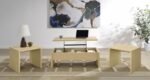 CANOGA 3-PIECE LIFT TOP COCKTAIL COFFEE TABLE SET LIGHT OAK