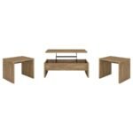 CANOGA 3-PIECE LIFT TOP COCKTAIL COFFEE TABLE SET MANGO - Image 2