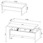 CANOGA ENGINEERED WOOD LIFT TOP COCKTAIL COFFEE TABLE MANGO - Image 11