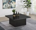 DEVAR SQUARE ENGINEERED WOOD COCKTAIL COFFEE TABLE BLACK - Image 2