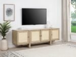 KAILANI 79-INCH 4-DOOR CANE TV STAND MEDIA CONSOLE BEIGE OAK - Image 2