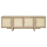 KAILANI 79-INCH 4-DOOR CANE TV STAND MEDIA CONSOLE BEIGE OAK - Image 3