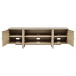 KAILANI 79-INCH 4-DOOR CANE TV STAND MEDIA CONSOLE BEIGE OAK - Image 4