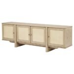KAILANI 79-INCH 4-DOOR CANE TV STAND MEDIA CONSOLE BEIGE OAK - Image 5