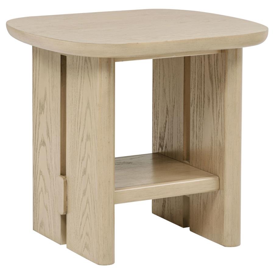706587_02x900.jpg KAILANI COASTAL SQUARE END SIDE TABLE WITH SHELF BEIGE OAK - Image 1