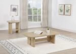 KAILANI 2-PIECE COASTAL COFFEE AND END TABLE SET BEIGE OAK